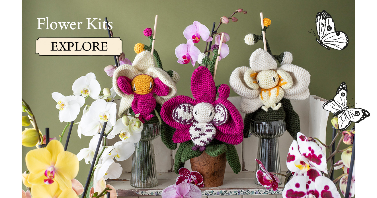 Flower kits crochet orchid patterns TOFT